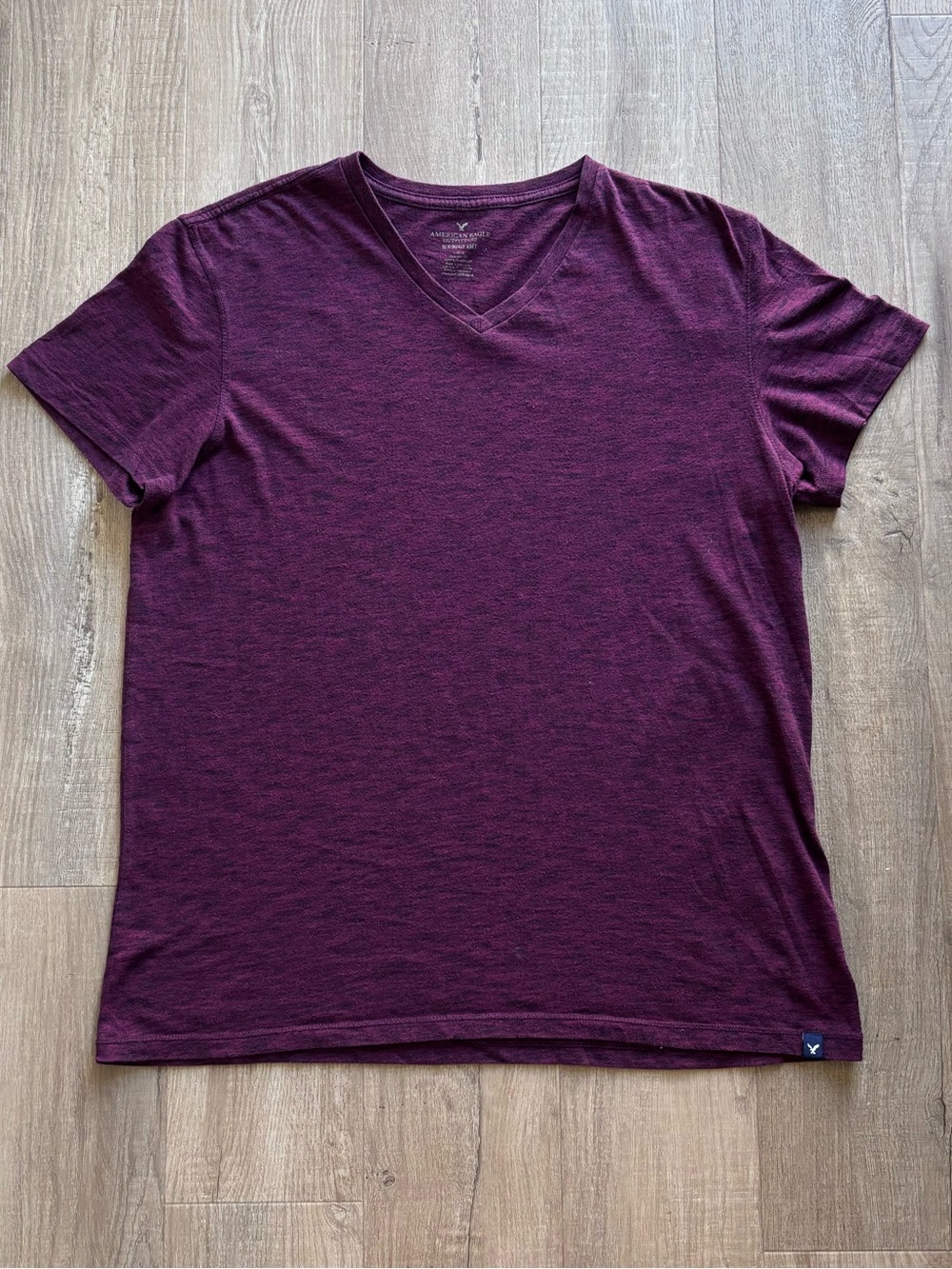 American Eagle Burgundy V-Neck Tee